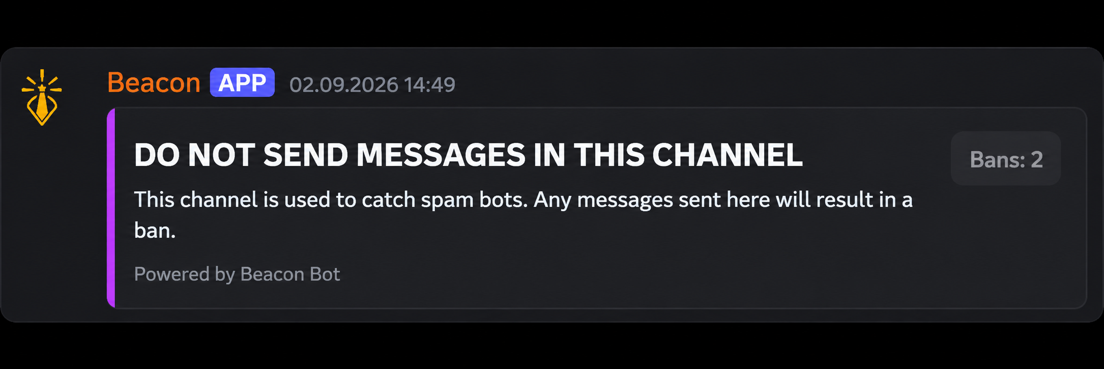 Beacon honeypot protection in Discord