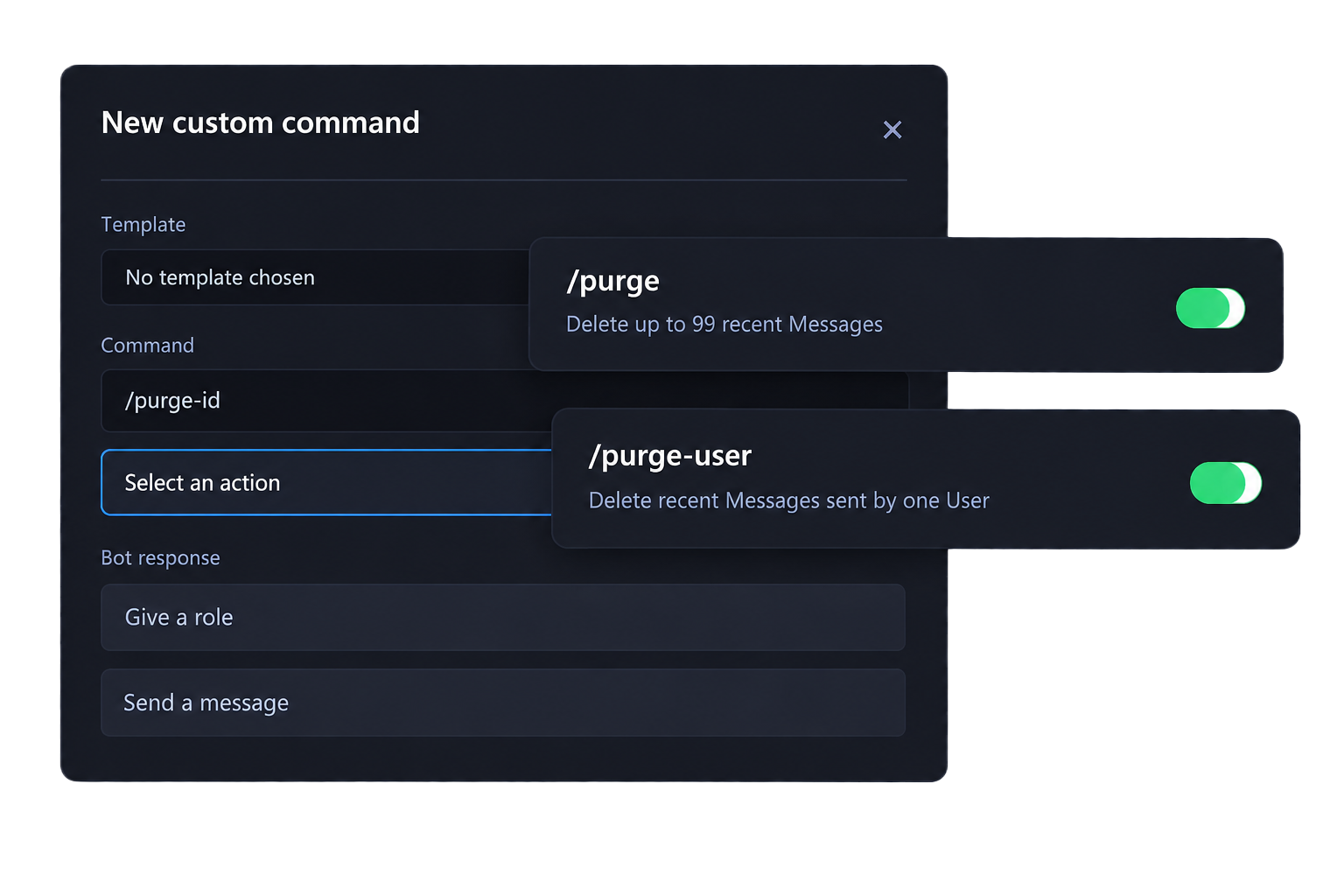 Preview of the purge and purge-user commands